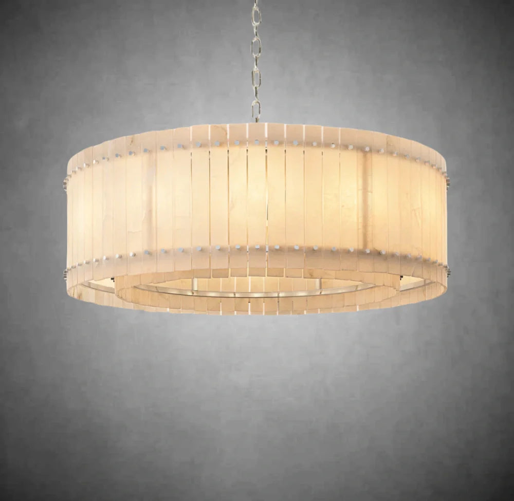 Lux Alabaster Round Chandelier