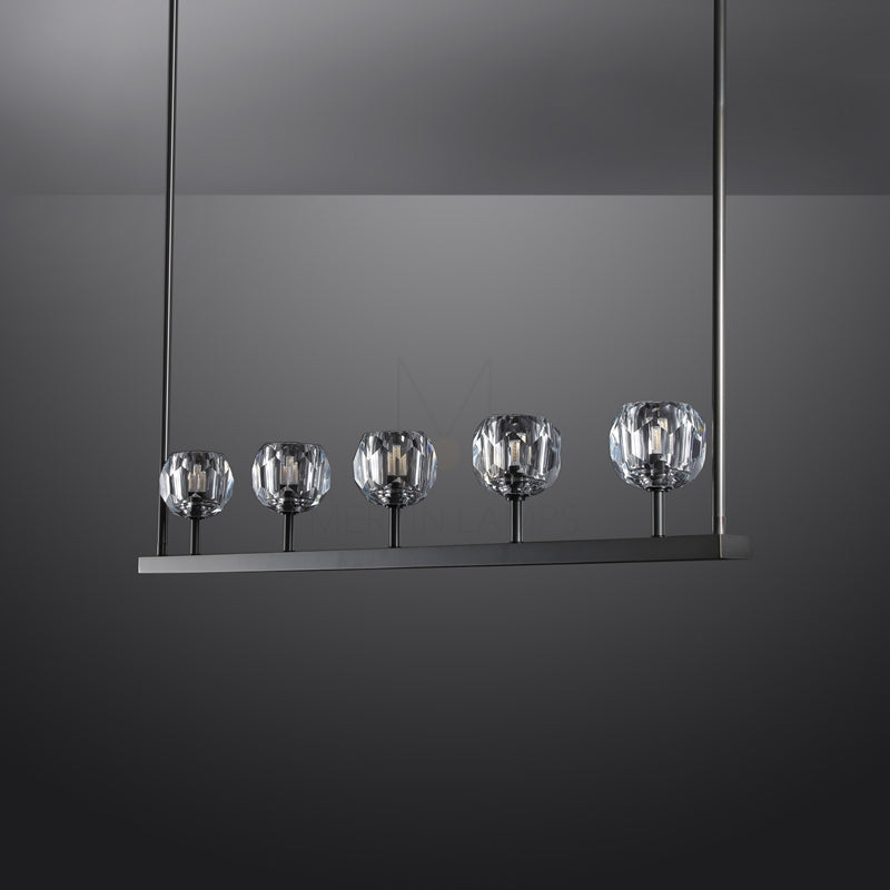 Kristal Ball Linear Crystal Chandelier, Dining Table Lamp, Kitchen Island Lamp