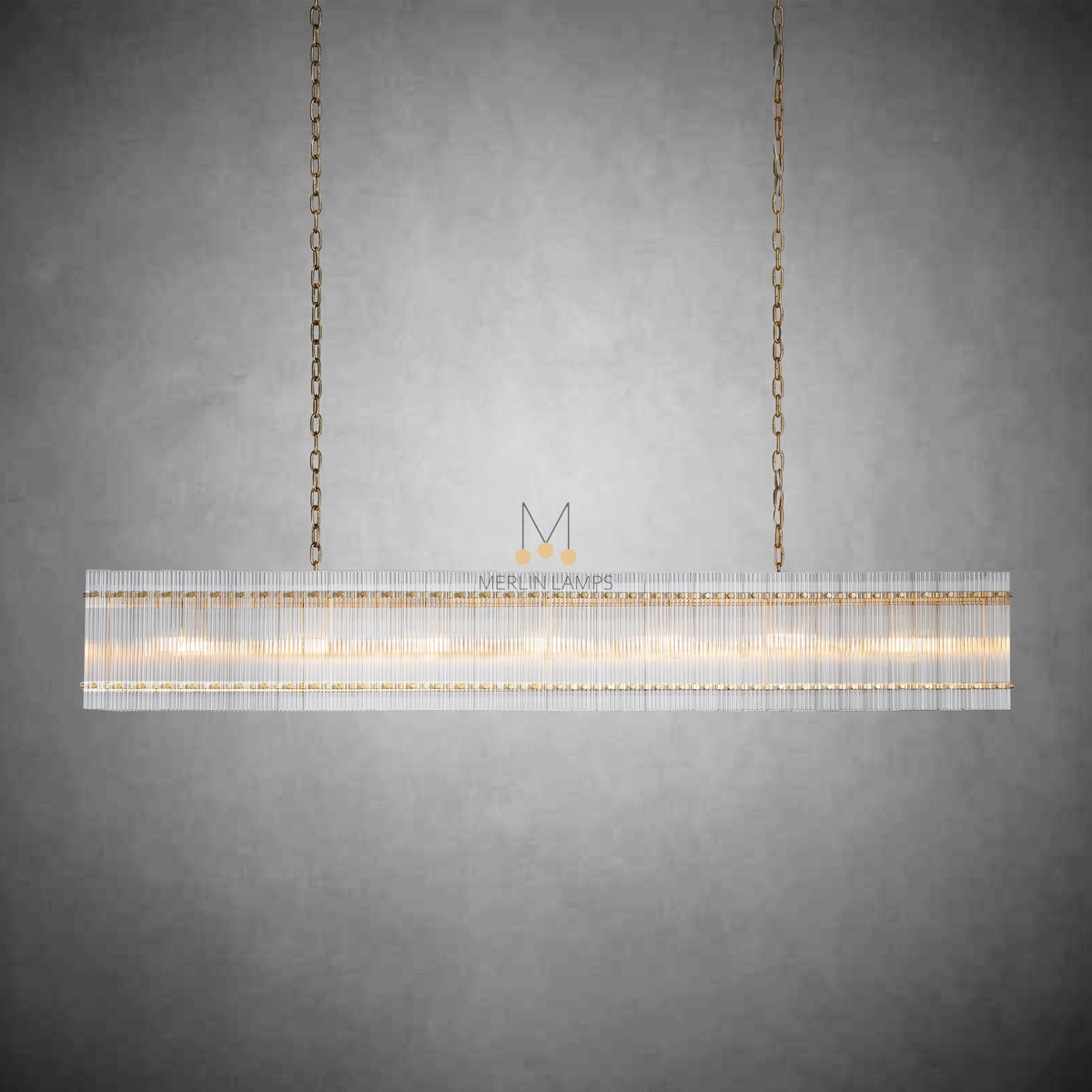 Lux Marcus Modern Rectangular Chandelier For Dining Room Kitchen Island