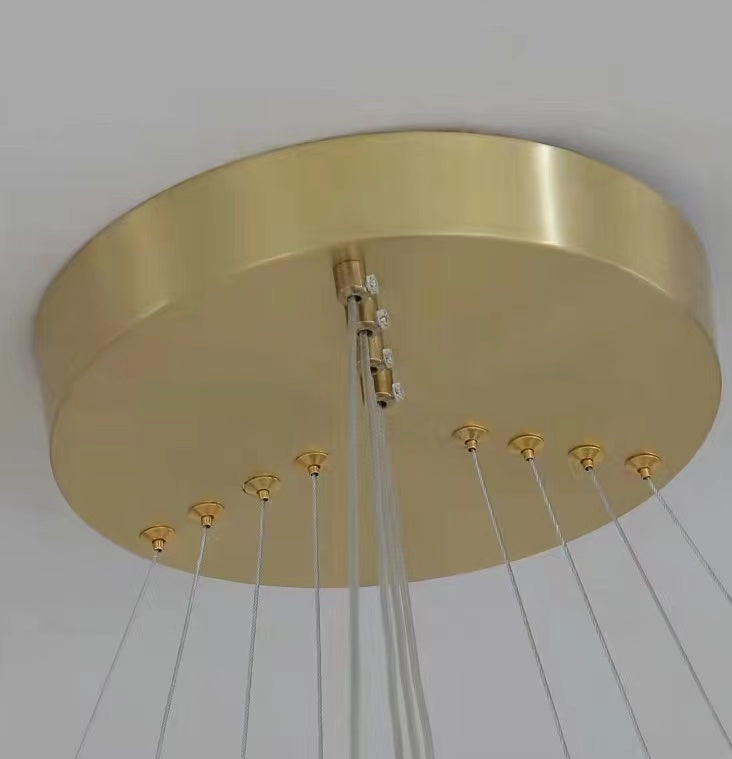 Gold Ring LED Chandelier Light With Wrought Iron Accents For Living Room