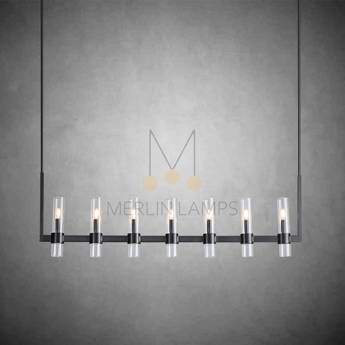 Nova Luxury Linear Glass Chandelier For Kitchen Island Dining Room