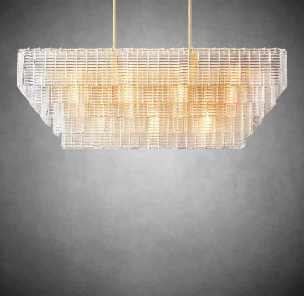 Sireno Clear Glass Rectangular Chandelier