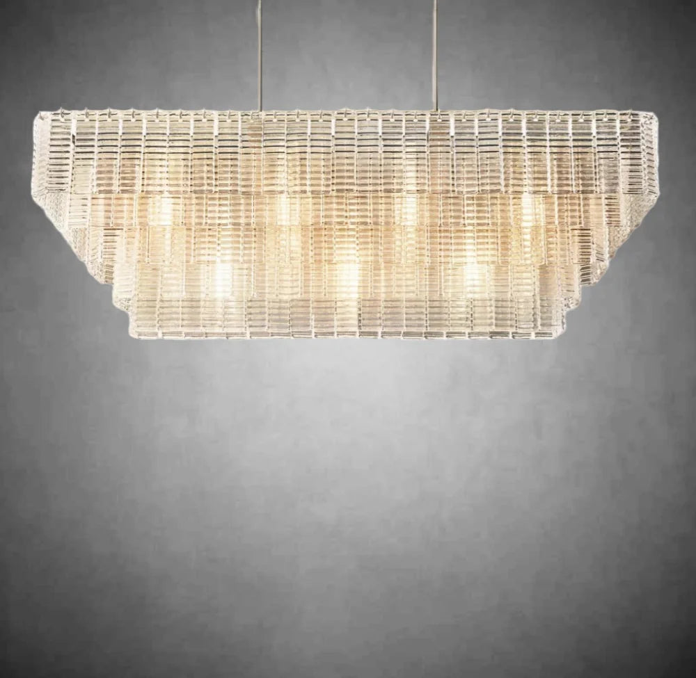 Sireno Clear Glass Rectangular Chandelier
