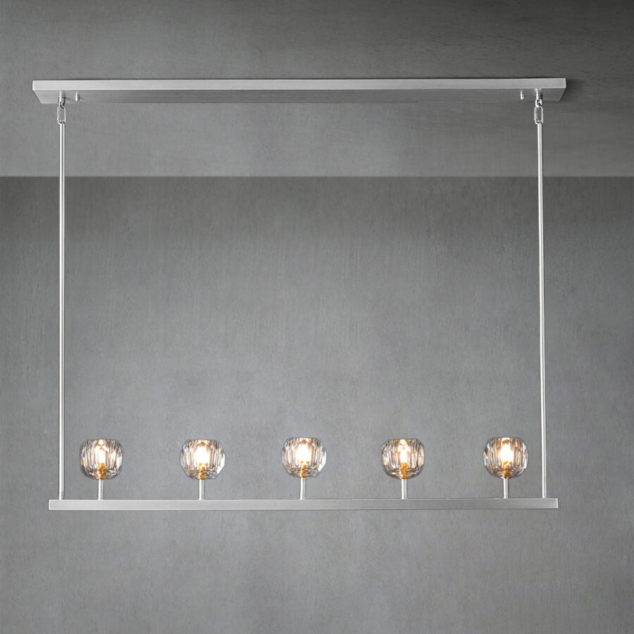 Kristal Ball Linear Crystal Chandelier, Dining Table Lamp, Kitchen Island Lamp