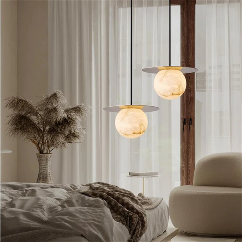 Merlin Boris Spanish Alabaster Bedside Pendant