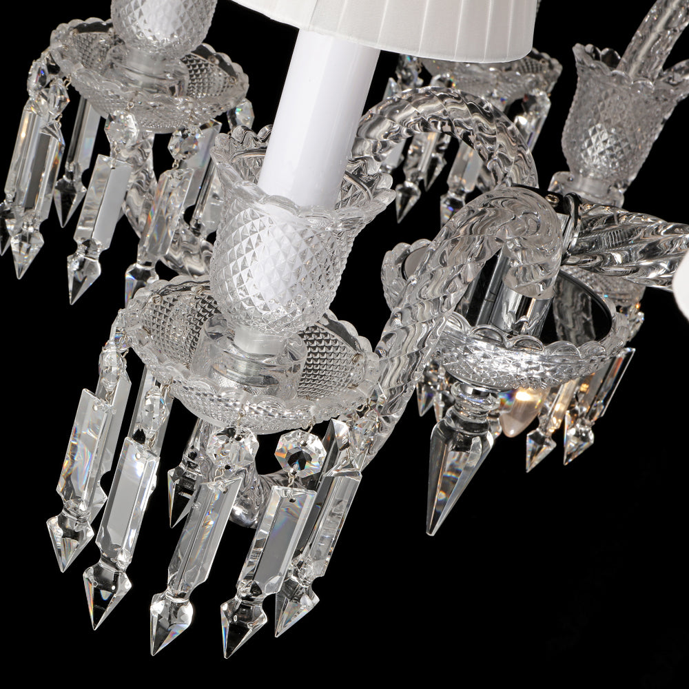 24 Lights Bacara Crystal Chandelier with Lampshades