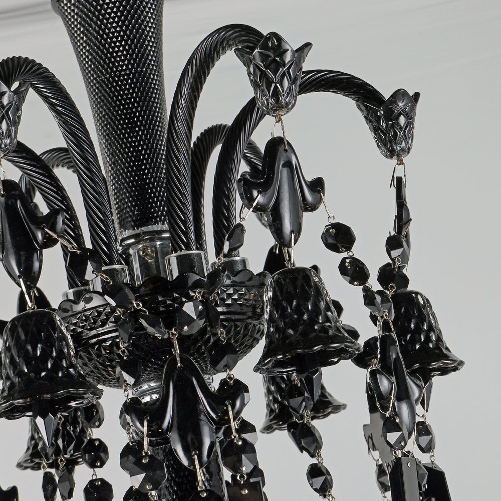 18 Lights Black Bacara Crystal Lighting