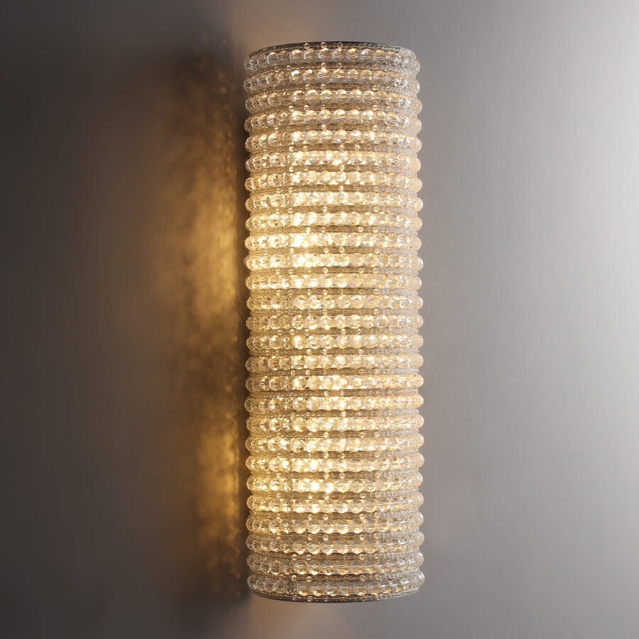 Nicolle Clear Glass Crystal Wall Sconce 21"