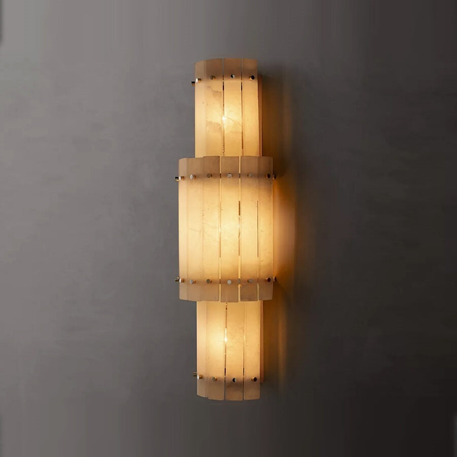 Lux Marcus Alabaster Grand Round Sconce