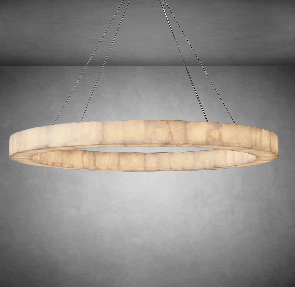 Maurice Alabaster Round Chandelier