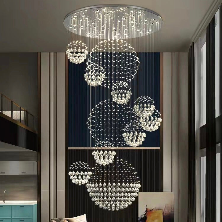 Extra Large Customization Beautiful Good Quality Chandeliers For Hotel Shopping Mall Staircase Living room High Ceilings Sloped Ceilings
