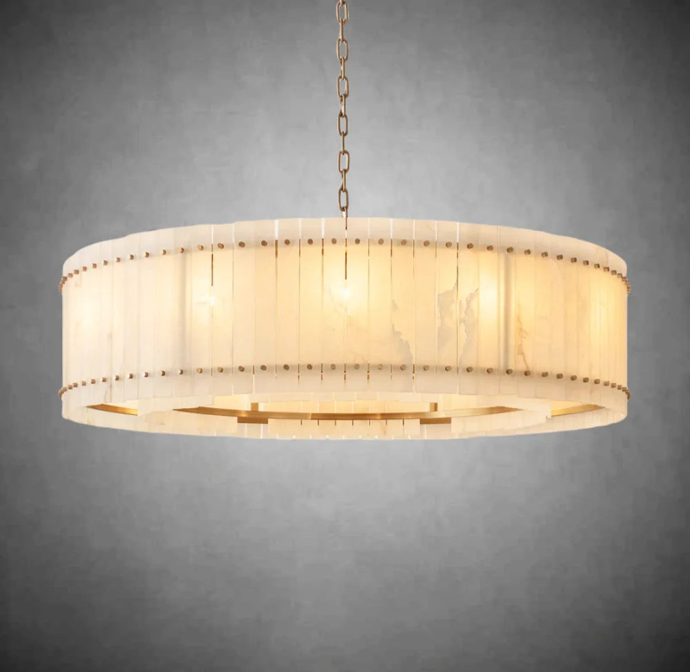 Lux Alabaster Round Chandelier