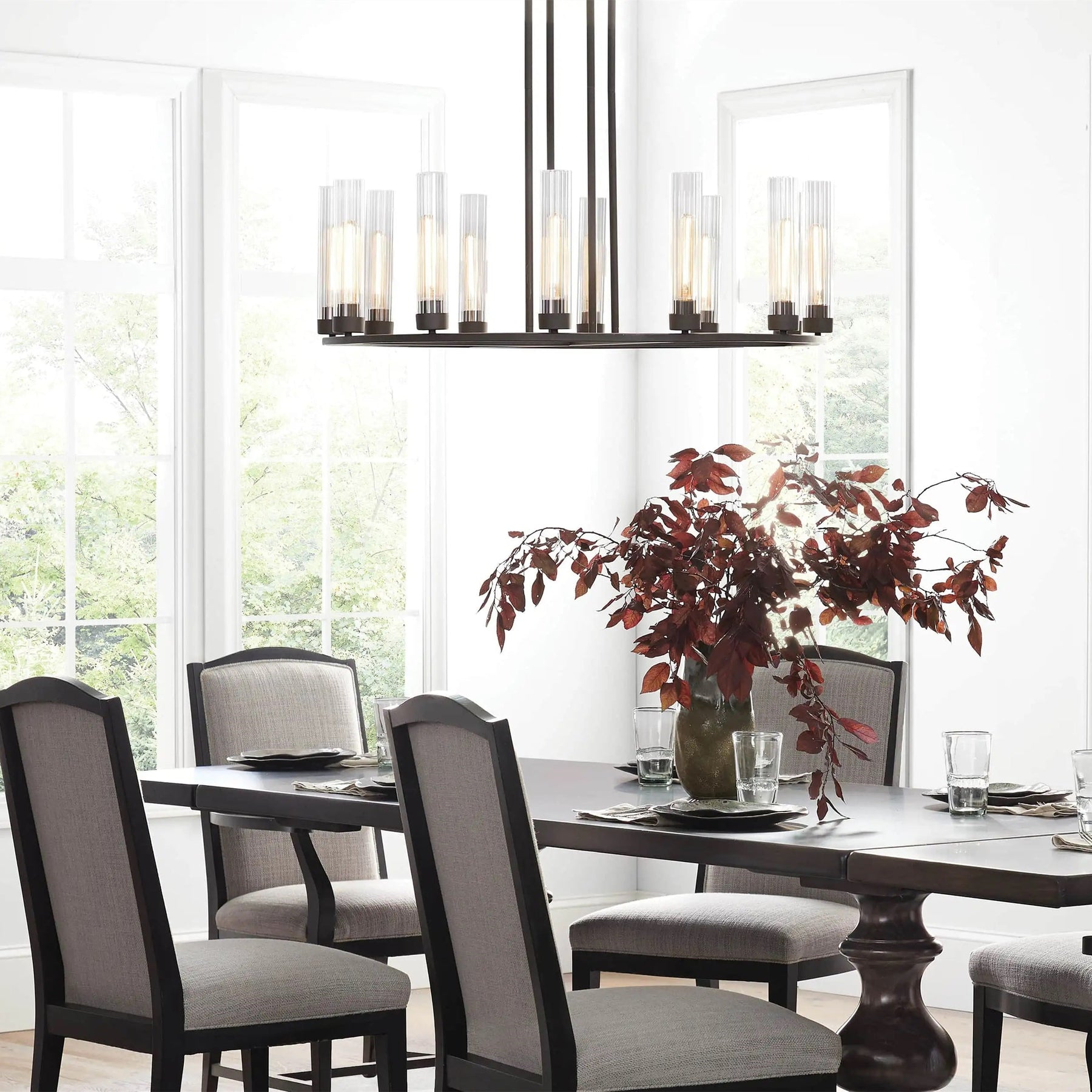 Andreas Round Glass Chandelier 30"W 40"W