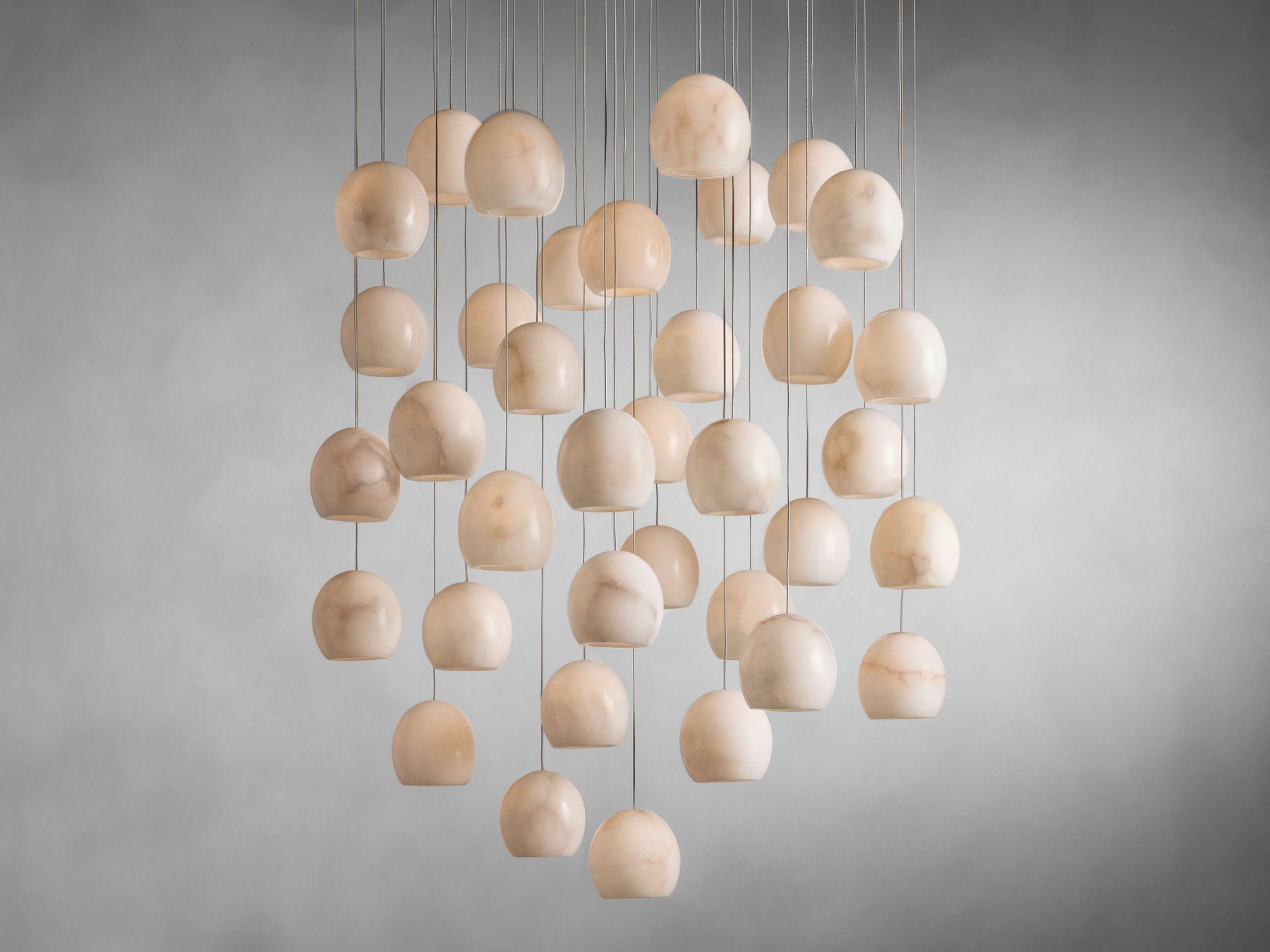 Maeva Round Alabaster Chandelier 13'' 21'' 36''