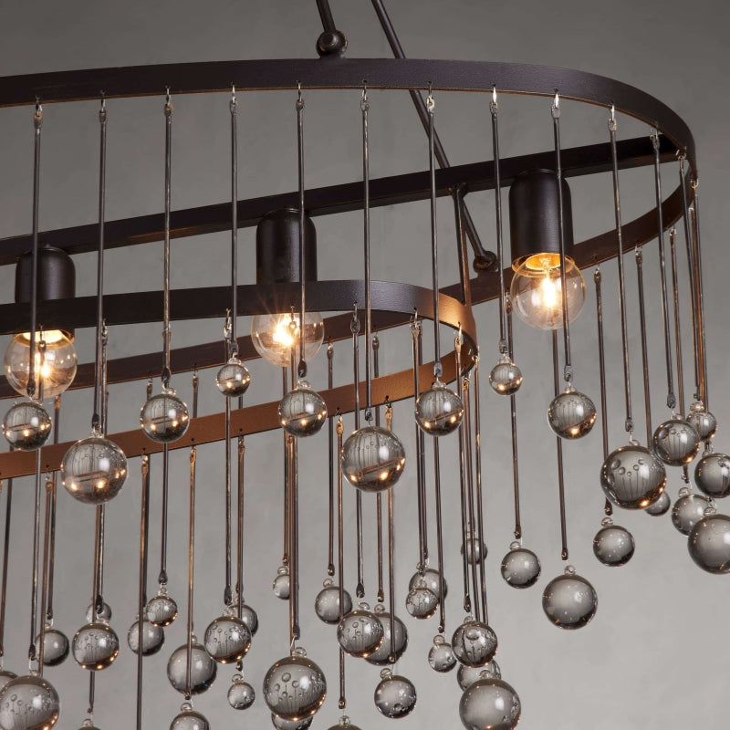 Aubrey Oval Crystal Ball 7 Light Chandelier