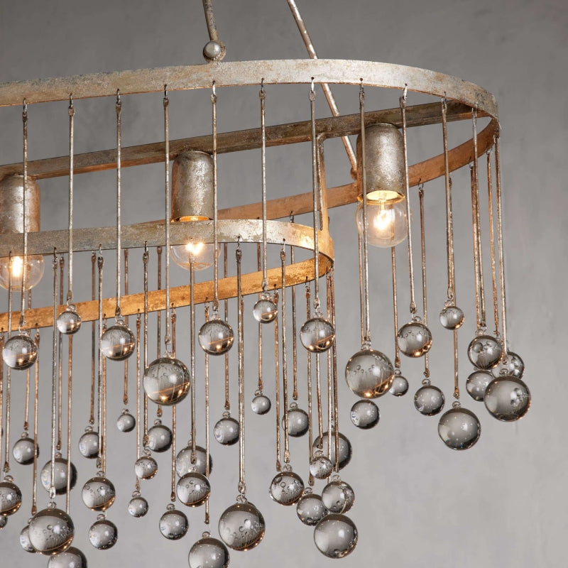 Aubrey Oval Crystal Ball 7 Light Chandelier