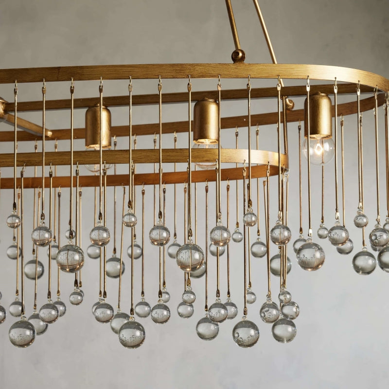 Aubrey Oval Crystal Ball 7 Light Chandelier