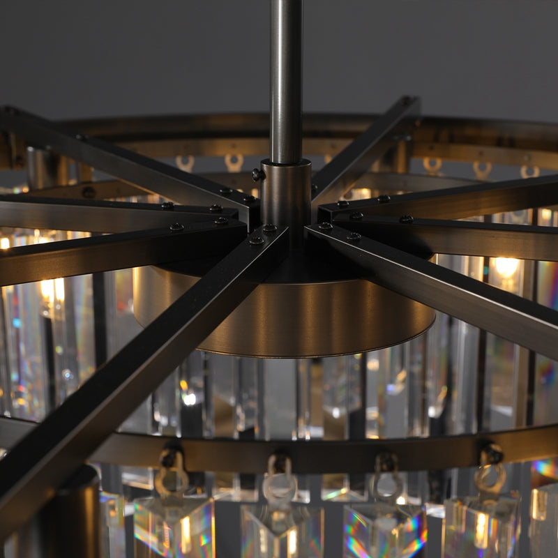 Odiana Series K9 Crystal Tiered Round Chandelier 19" 31" 43" Chandelier For Living Room Dinning Room