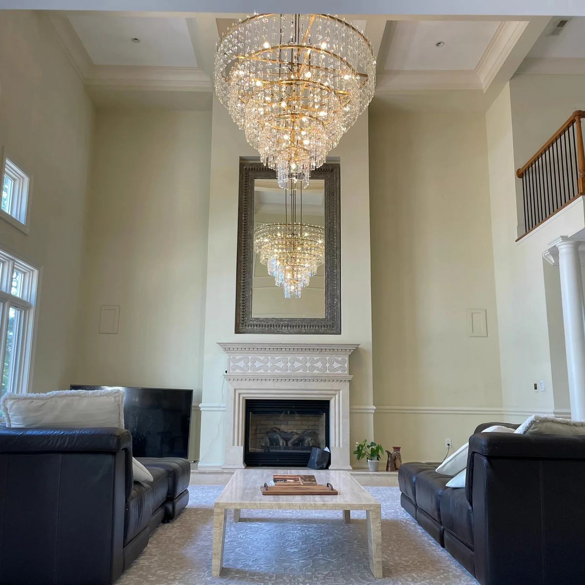 Melody K9 Crystal Tiered Round Chandelir for Living Room Bedroom, Kitchen Island