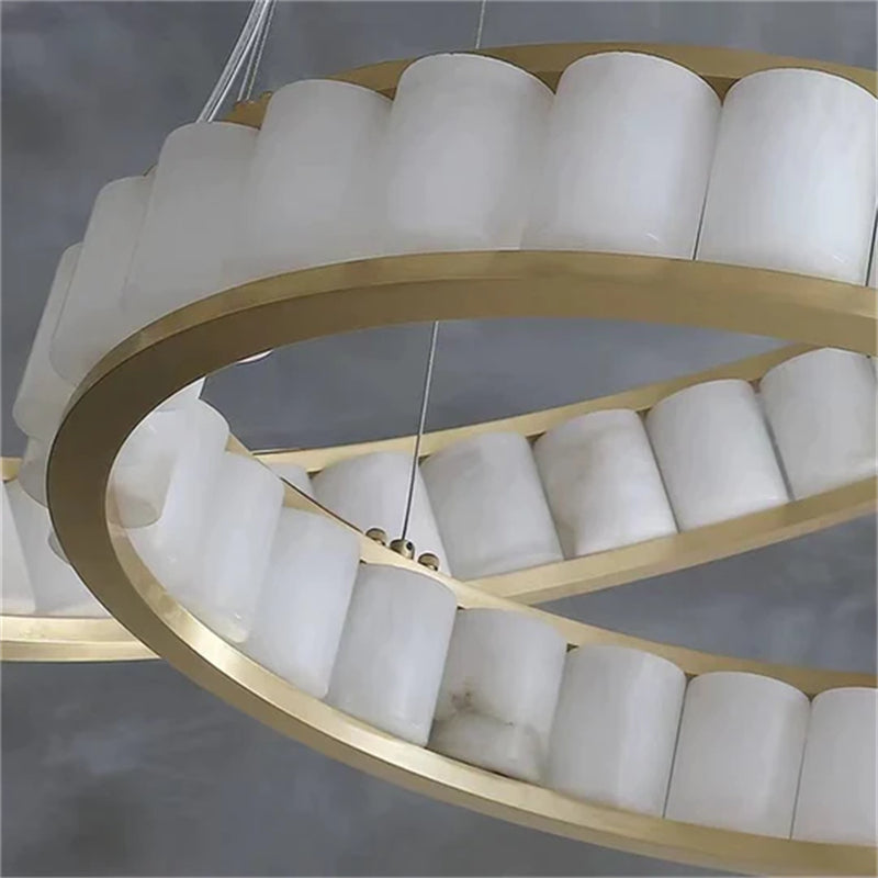 Merlin Gina Alabaster Circle Round Pendent Light, Galaxy Pendant Light