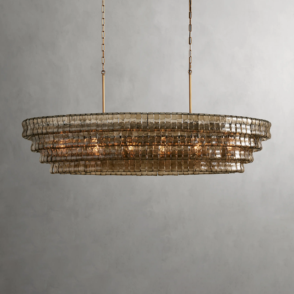 Ghiaccio Glass Oval Chandelier 54''65''