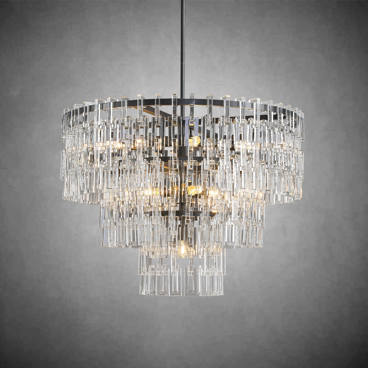 Melody K9 Crystal Tiered Round Chandelir for Living Room Bedroom, Kitchen Island
