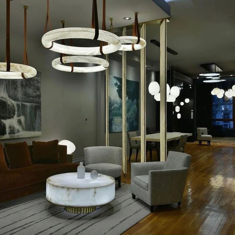 Alabaster Halo Light chandeliers for dining room,chandeliers for stairways,chandeliers for foyer,chandeliers for bedrooms,chandeliers for kitchen,chandeliers for living room Rbrights