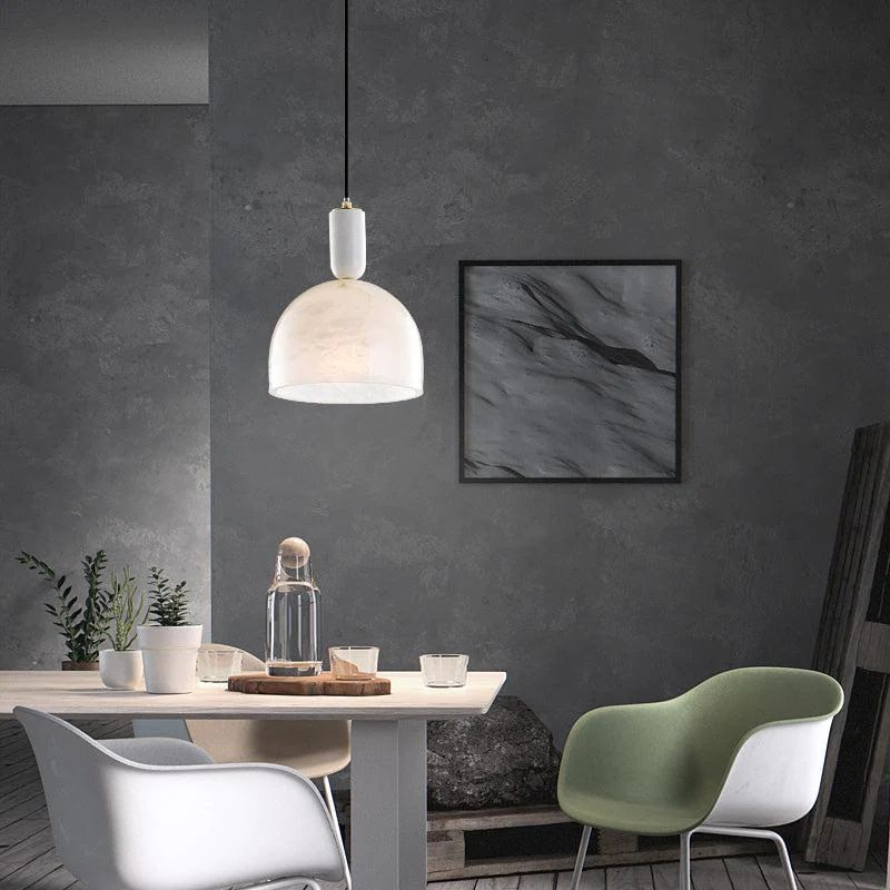 Alabaster Simple Bedside Pendant Light Pendant for living room,Pendant for kitchen,Pendant for bathrooms,Pendant for bedrooms,Pendant for foyer,Pendant for stairways,Pendant for dining room Rbrights 6"D