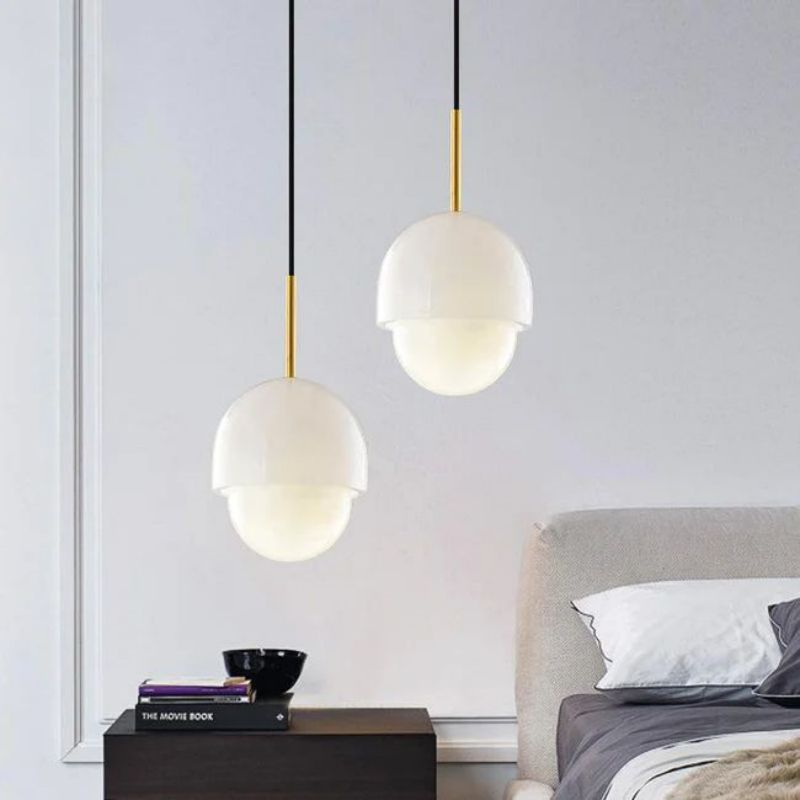 Alabaster Simple Bedside Pendant Light Pendant for living room,Pendant for kitchen,Pendant for bathrooms,Pendant for bedrooms,Pendant for foyer,Pendant for stairways,Pendant for dining room Rbrights 8"D