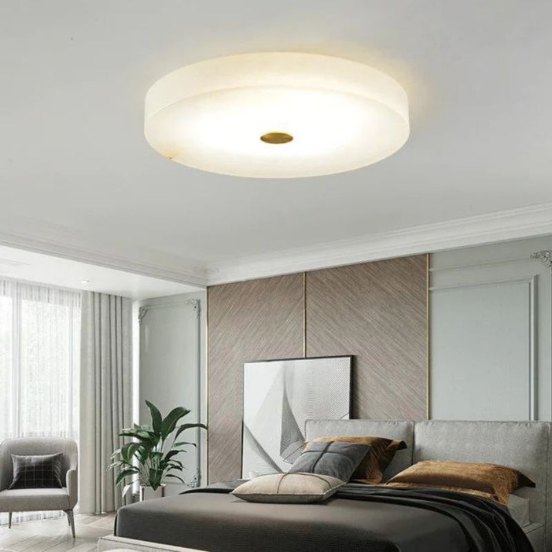 Alabaster Flush Mounted Round Led Chandelier chandeliers for dining room,chandeliers for stairways,chandeliers for foyer,chandeliers for bedrooms,chandeliers for kitchen,chandeliers for living room Rbrights 30CM