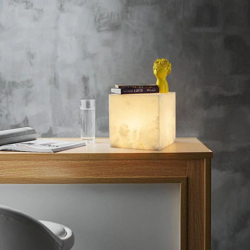 Alabaster Cubic Table Lamp rbrights