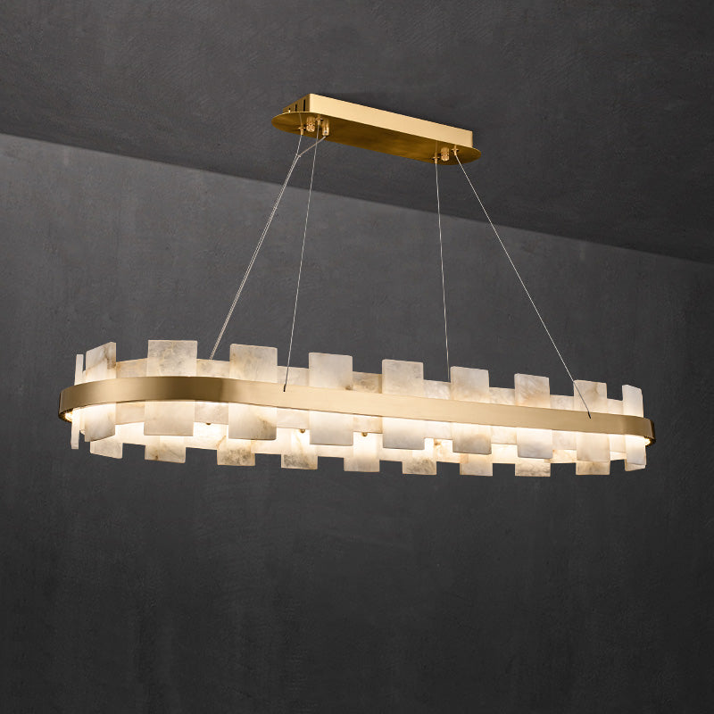 Alabaster Glo Modern Oval Chandelier 吊灯 rbrights