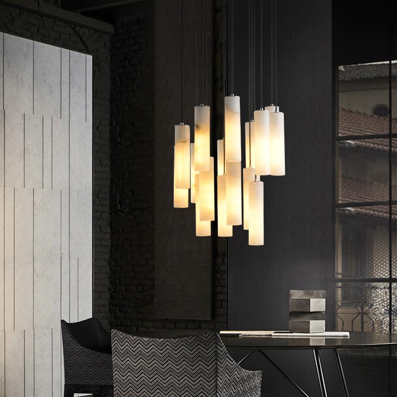 Merlin Alabaster Modern Art Linear Chandeliers