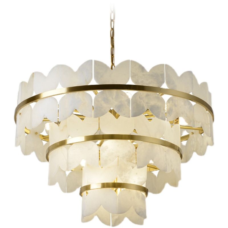Alabaster Multi-Layer Butterfly Round Chandelier 吊灯 rbrights
