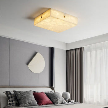 Alabaster Square Flushmount 壁灯灯具 rbrights 19.68"L