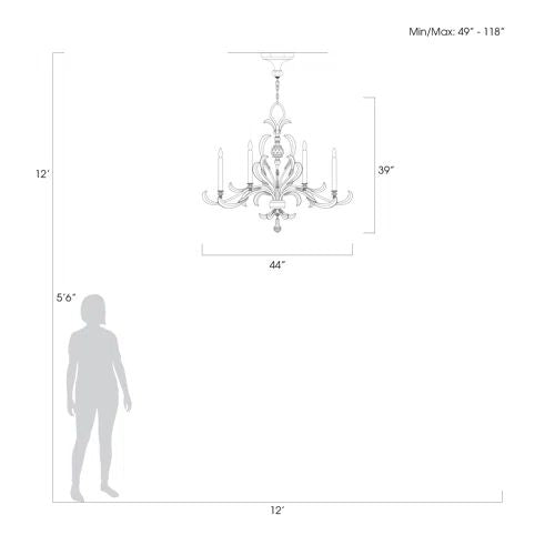 Alice Candle Oblong Chandelier 44"