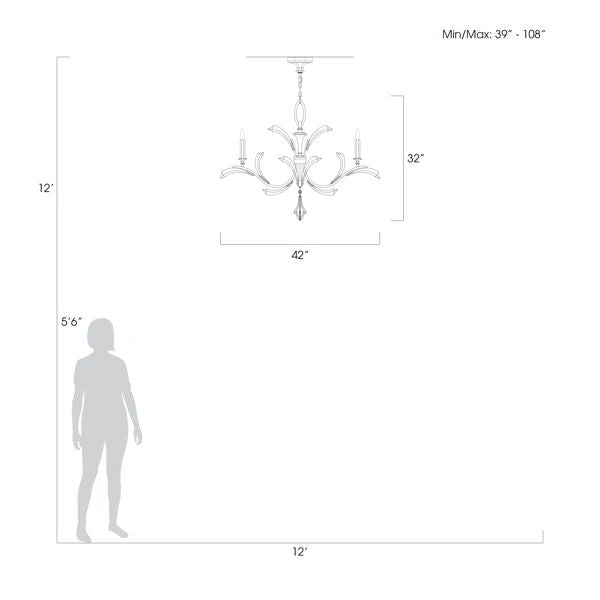 Alice Candle Round Chandelier 42"