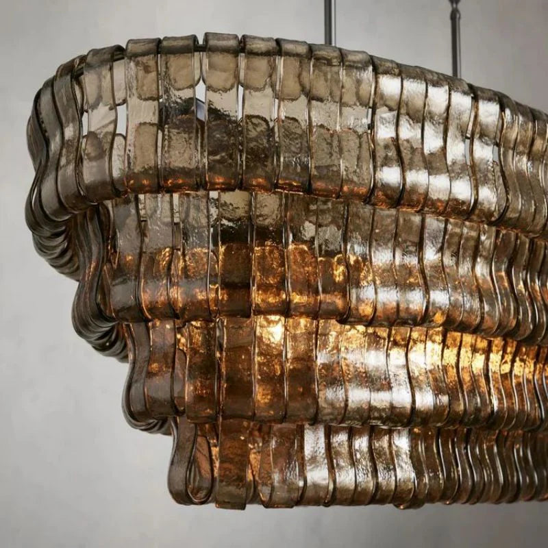 Ghiaccio Glass Oval Chandelier 54''65''