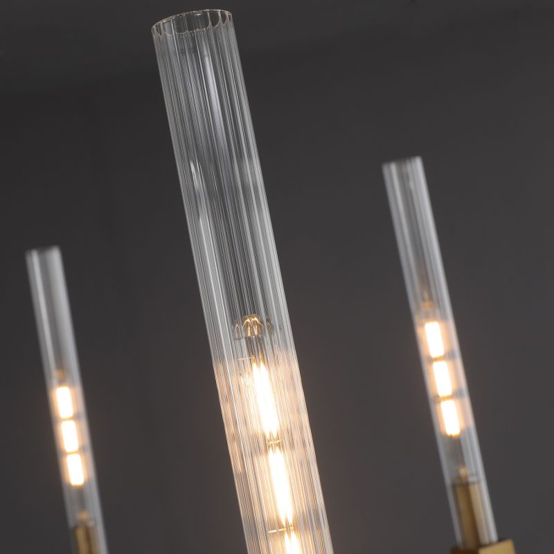 Pulse Candlestick Glass Linear Chandelier