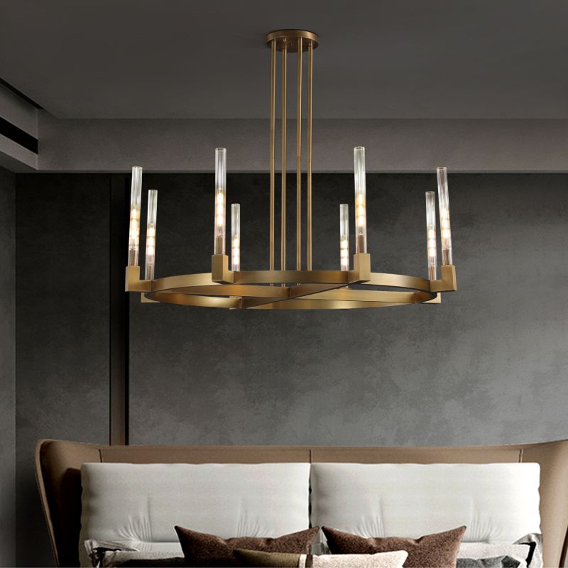 Pulse Candlestick Glass Round Chandelier