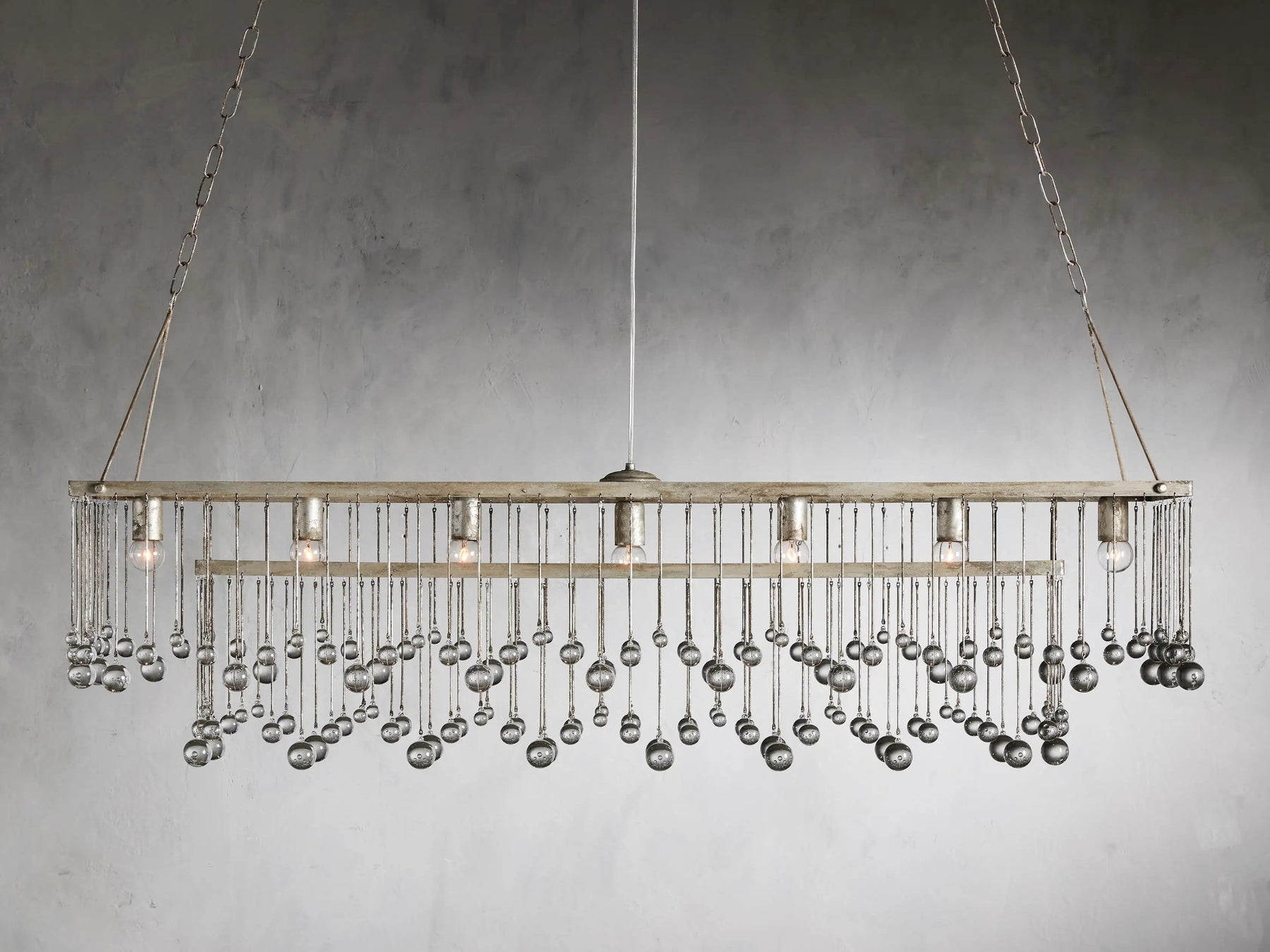 Aubrey Crystal Ball Rectangular Chandelier 47'' 60''