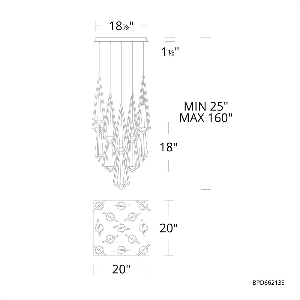 Devote Linear Chandelier 13 Light