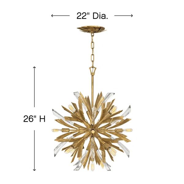 Bergamots Crystal Chandelier 22"D