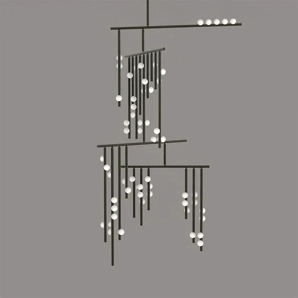 Brass Drop System Chandelier