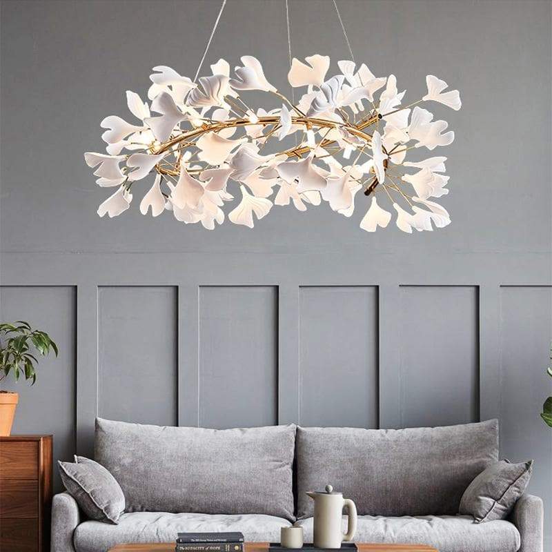 Ceramic Ginkgo Curved Chandelier