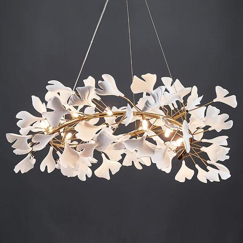 Ceramic Ginkgo Curved Chandelier