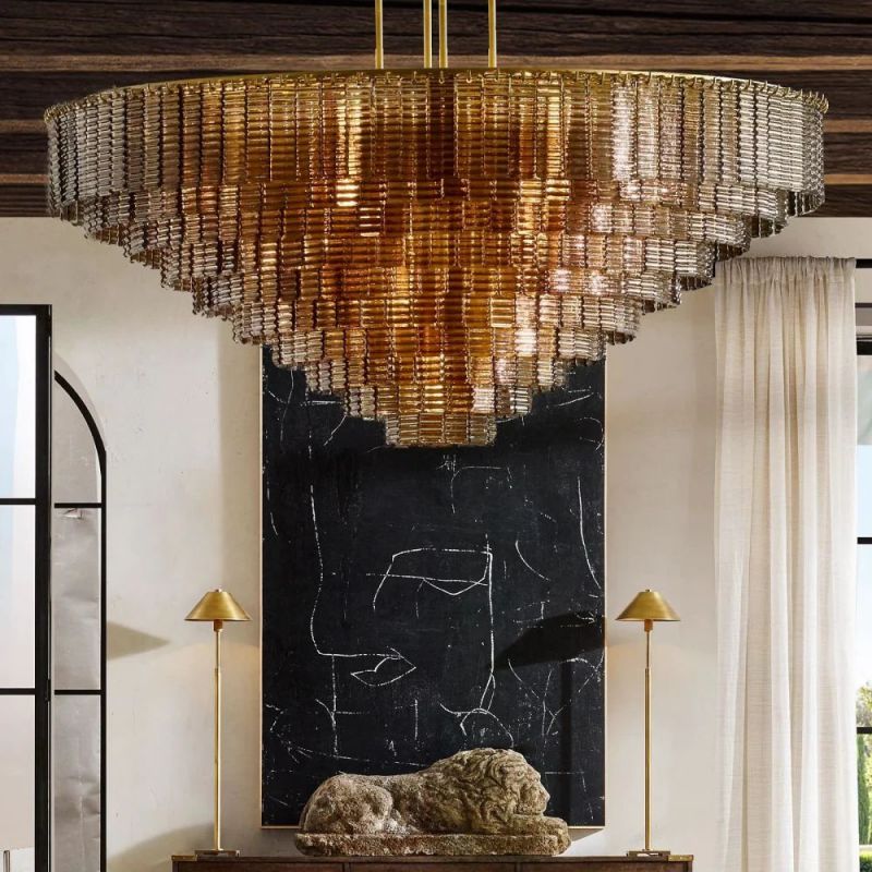 Sireno Smoke Glass Round Chandelier