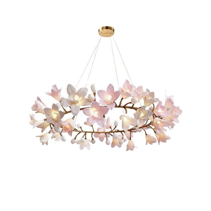 Circular Blossom Ceramic Chandelier