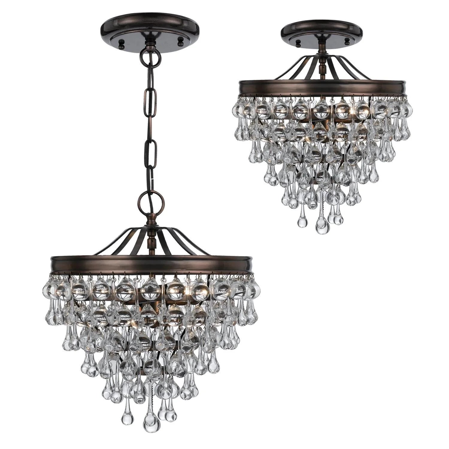 Calypso 13 Inch 3 Light Mini Chandelier