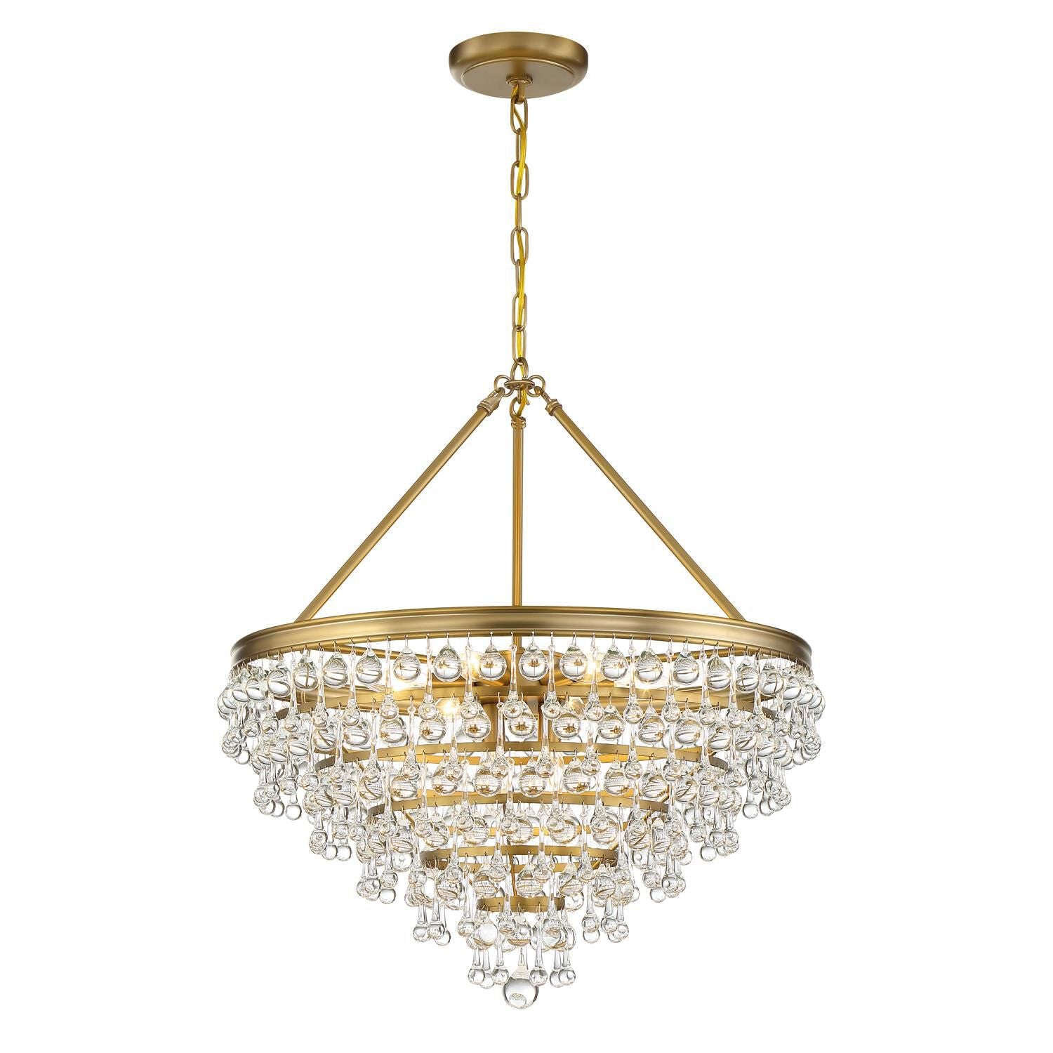 Crystorama Calypso 8-Light 25-Inch Chandelier, Clear Glass Accents